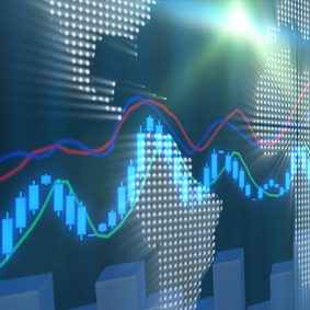 Stock Market Graph and Bar Chart